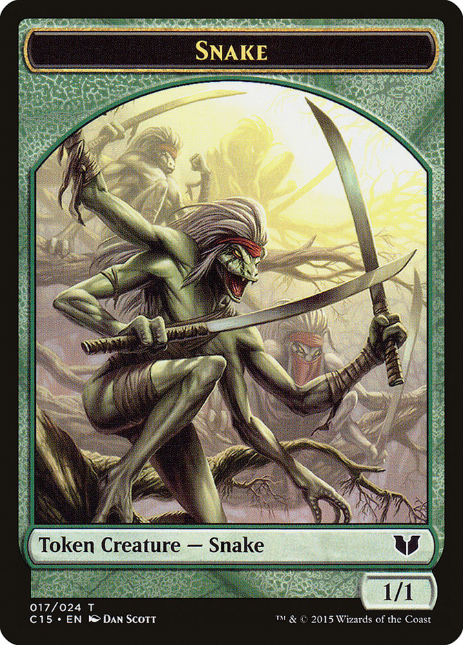 Snake (017) // Saproling Double-Sided Token [Commander 2015 Tokens] | Tacoma Games