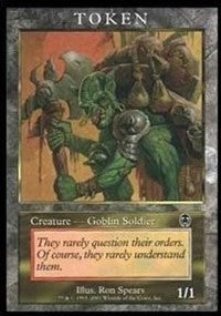Goblin Soldier Token (Apocalypse) [Magic Player Rewards 2001] | Tacoma Games