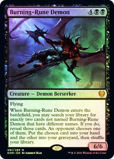 Burning-Rune Demon  [Kaldheim Prerelease Promos] | Tacoma Games
