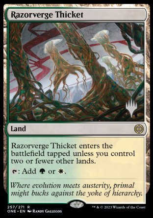 Razorverge Thicket (Promo Pack) [Phyrexia: All Will Be One Promos] | Tacoma Games