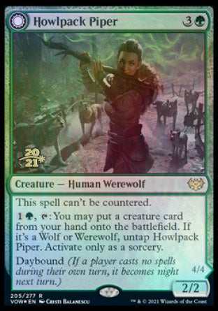 Howlpack Piper // Wildsong Howler [Innistrad: Crimson Vow Prerelease Promos] | Tacoma Games