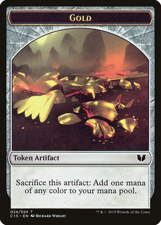 Gold // Knight (005) Double-Sided Token [Commander 2015 Tokens] | Tacoma Games