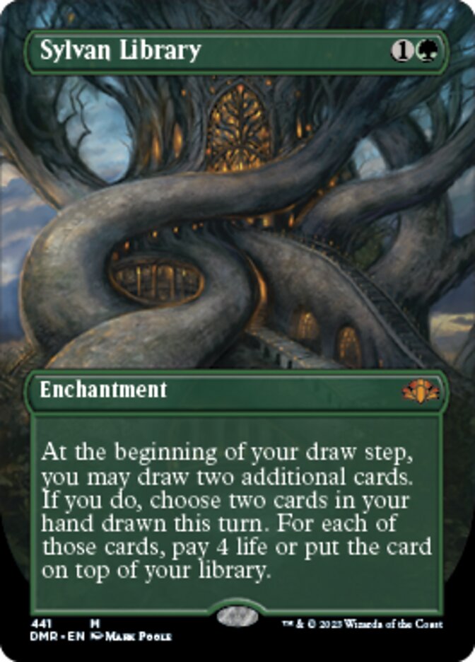 Sylvan Library (Borderless Alternate Art) [Dominaria Remastered] | Tacoma Games