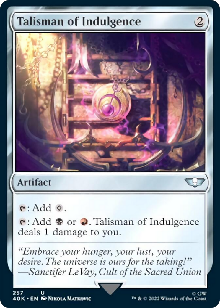 Talisman of Indulgence (Surge Foil) [Universes Beyond: Warhammer 40,000] | Tacoma Games