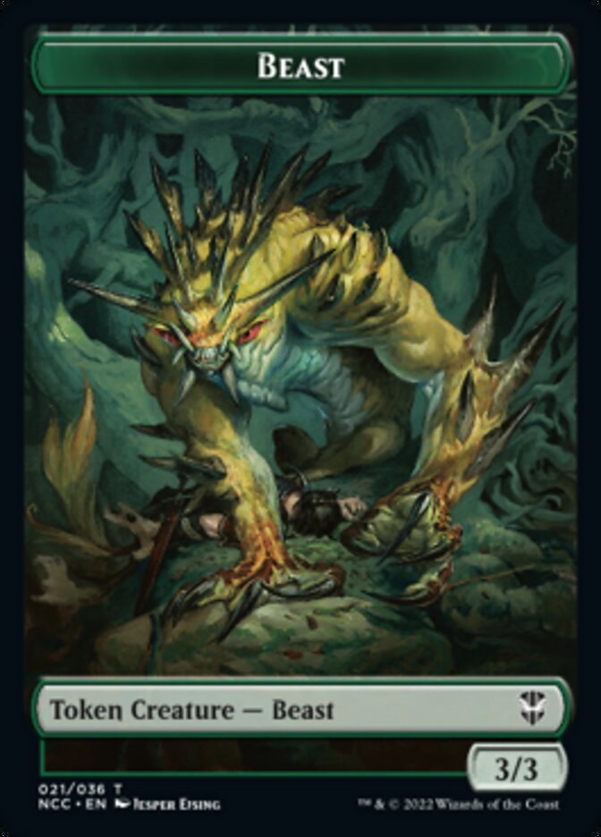 Plant // Beast Double-sided Token [Streets of New Capenna Commander Tokens] | Tacoma Games