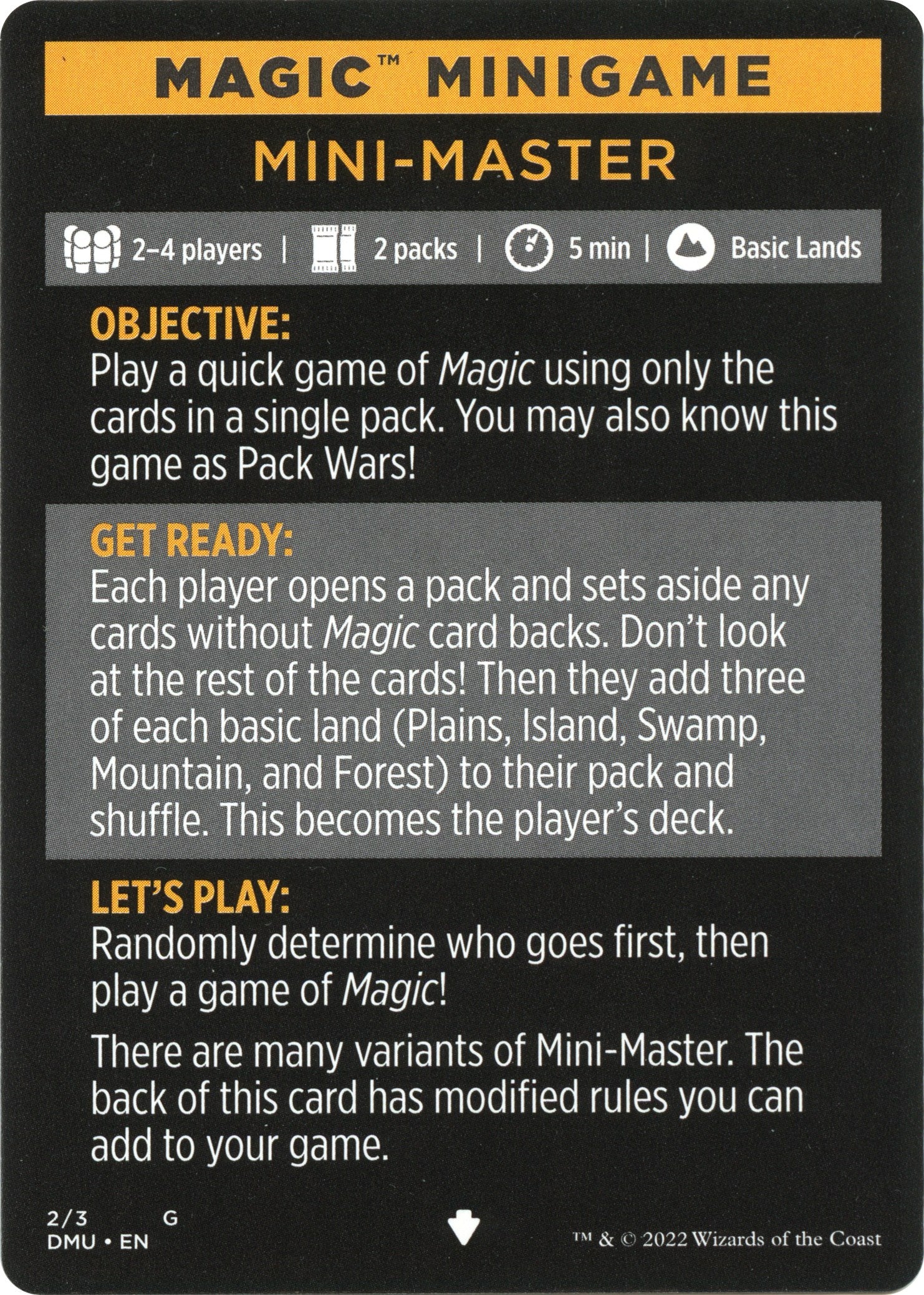 Mini-Master (Magic Minigame) [Dominaria United Minigame] | Tacoma Games