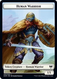 Human Warrior // Icy Manalith Double-sided Token [Kaldheim Tokens] | Tacoma Games