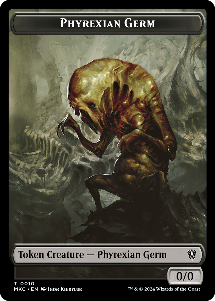 Spirit // Phyrexian Germ Double-Sided Token [Murders at Karlov Manor Commander Tokens] | Tacoma Games