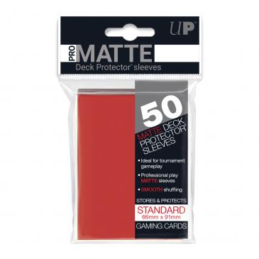 UltraPRO 50ct Pro-Matte Red Standard Deck Protectors | Tacoma Games