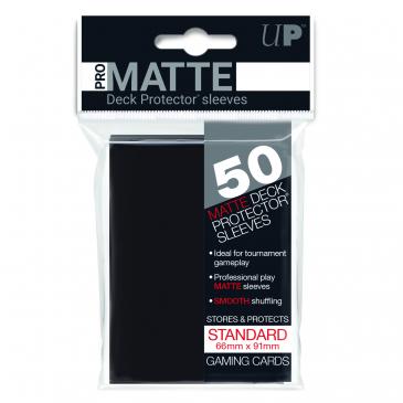 UltraPro 50ct Pro-Matte Black Standard Deck Protectors | Tacoma Games