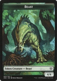 Beast // Saproling Double-sided Token [Commander: Zendikar Rising Tokens] | Tacoma Games