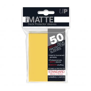 UltraPRO 50ct Pro-Matte Yellow Standard Deck Protectors | Tacoma Games