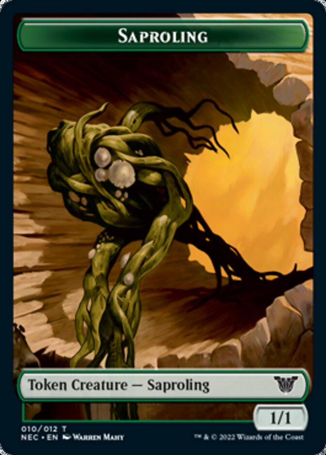 Saproling // Spirit (002) Double-sided Token [Kamigawa: Neon Dynasty Commander Tokens] | Tacoma Games