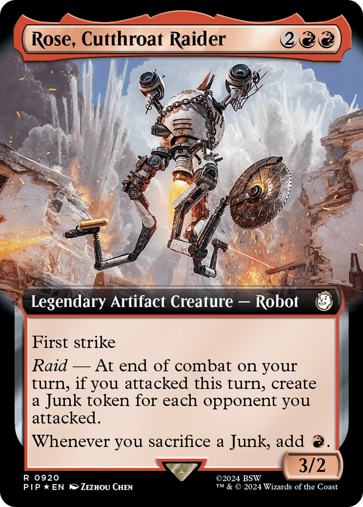 Rose, Cutthroat Raider (Extended Art) (Surge Foil) [Fallout] | Tacoma Games