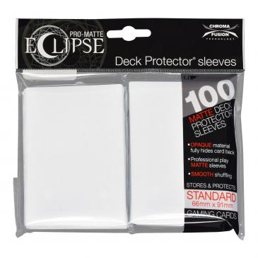 UltraPRO PRO-Matte Eclipse Arctic White Standard Deck Protector sleeve 100ct | Tacoma Games