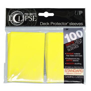 UltraPRO PRO-Matte Eclipse Lemon Yellow Standard Deck Protector sleeve 100ct | Tacoma Games