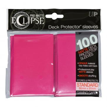 UltraPRO PRO-Matte Eclipse Hot Pink Standard Deck Protector sleeve 100ct | Tacoma Games