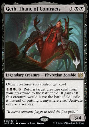 Geth, Thane of Contracts (Promo Pack) [Phyrexia: All Will Be One Promos] | Tacoma Games