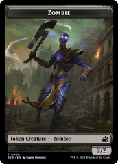 Elf Knight // Zombie Double-Sided Token [Ravnica Remastered Tokens] | Tacoma Games