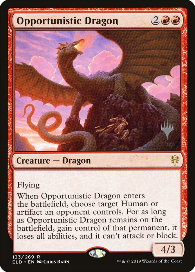 Opportunistic Dragon (Promo Pack) [Throne of Eldraine Promos] | Tacoma Games