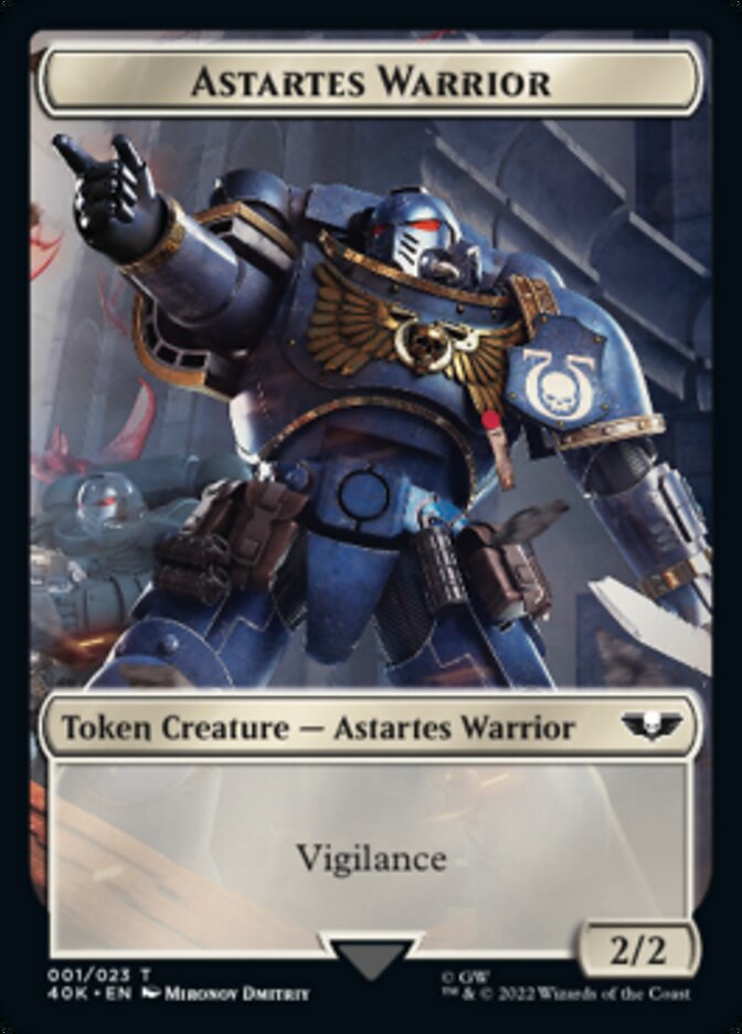 Astartes Warrior // Clue Double-sided Token (Surge Foil) [Universes Beyond: Warhammer 40,000 Tokens] | Tacoma Games