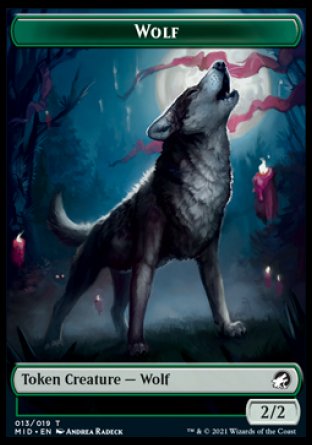 Wolf Token [Innistrad: Midnight Hunt Tokens] | Tacoma Games