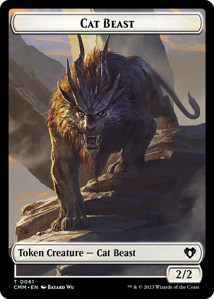 Cleric // Cat Beast Double-Sided Token [Commander Masters Tokens] | Tacoma Games