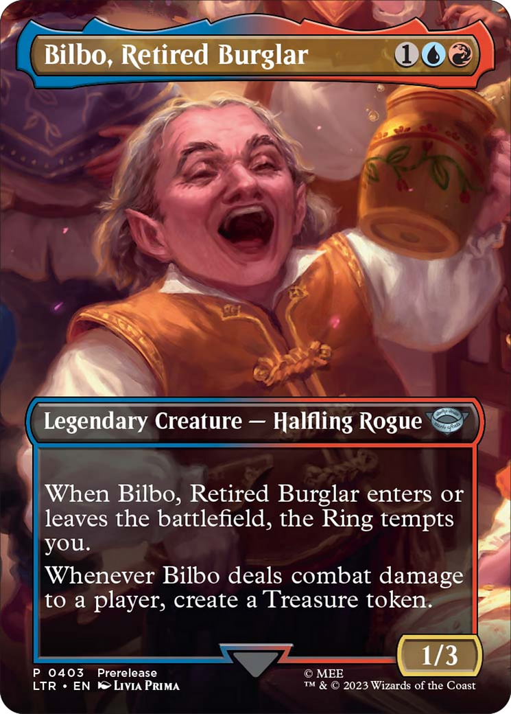 Bilbo, Retired Burglar (Borderless Alternate Art) [The Lord of the Rings: Tales of Middle-Earth] | Tacoma Games