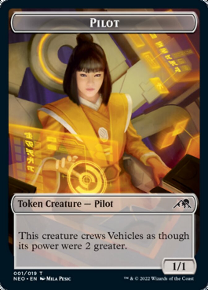 Spirit (002) // Pilot Double-sided Token [Kamigawa: Neon Dynasty Tokens] | Tacoma Games