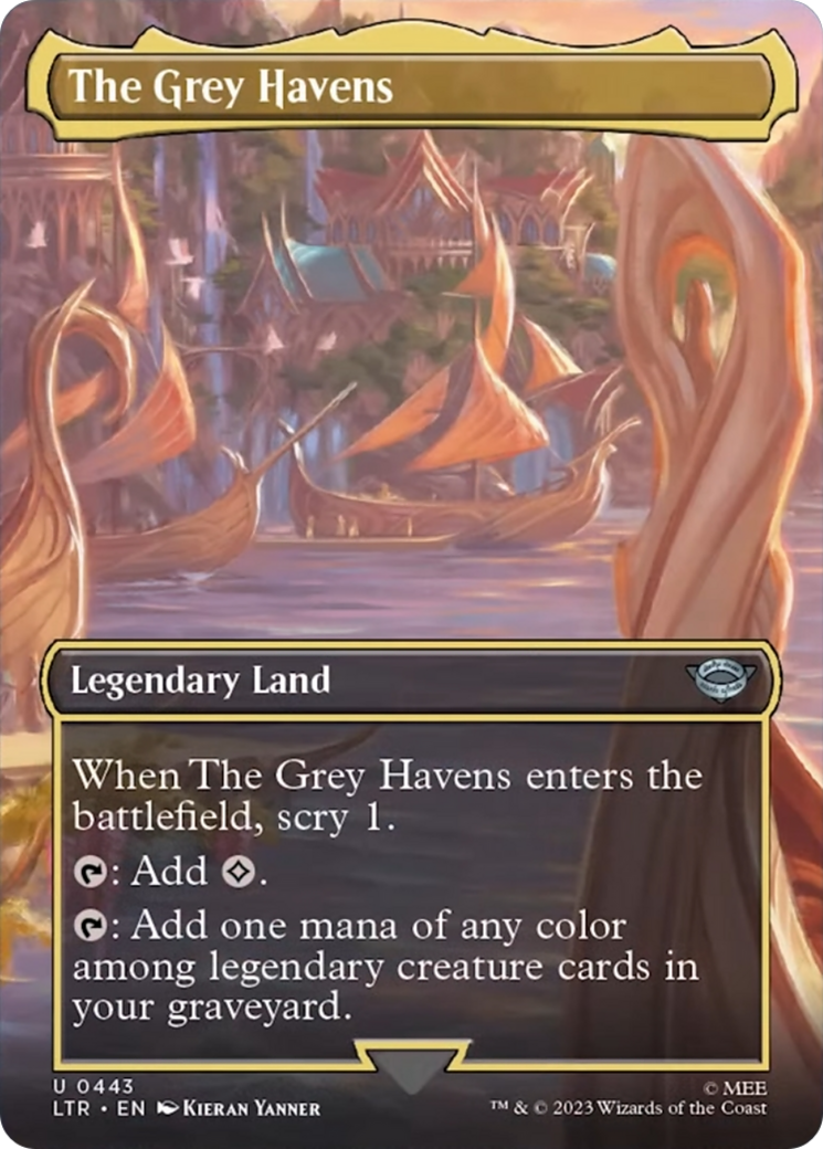 The Grey Havens (Borderless Alternate Art) [The Lord of the Rings: Tales of Middle-Earth] | Tacoma Games