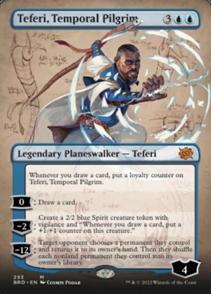 Teferi, Temporal Pilgrim (Borderless Alternate Art) [The Brothers' War] | Tacoma Games