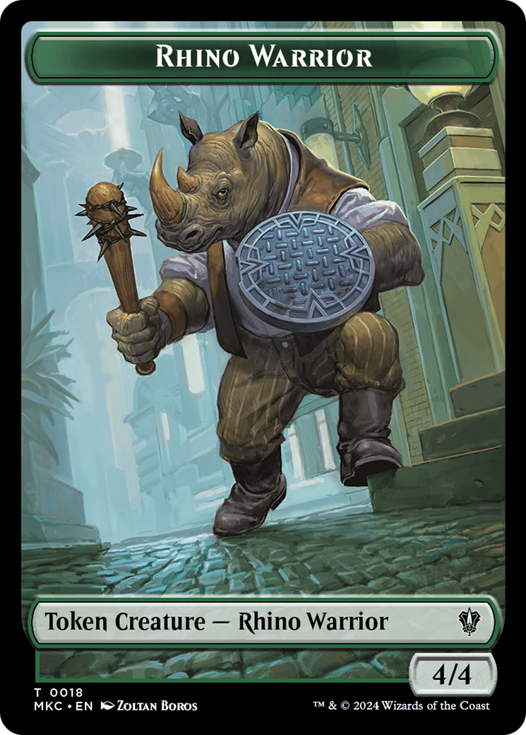 Thopter // Rhino Warrior Double-Sided Token [Murders at Karlov Manor Commander Tokens] | Tacoma Games