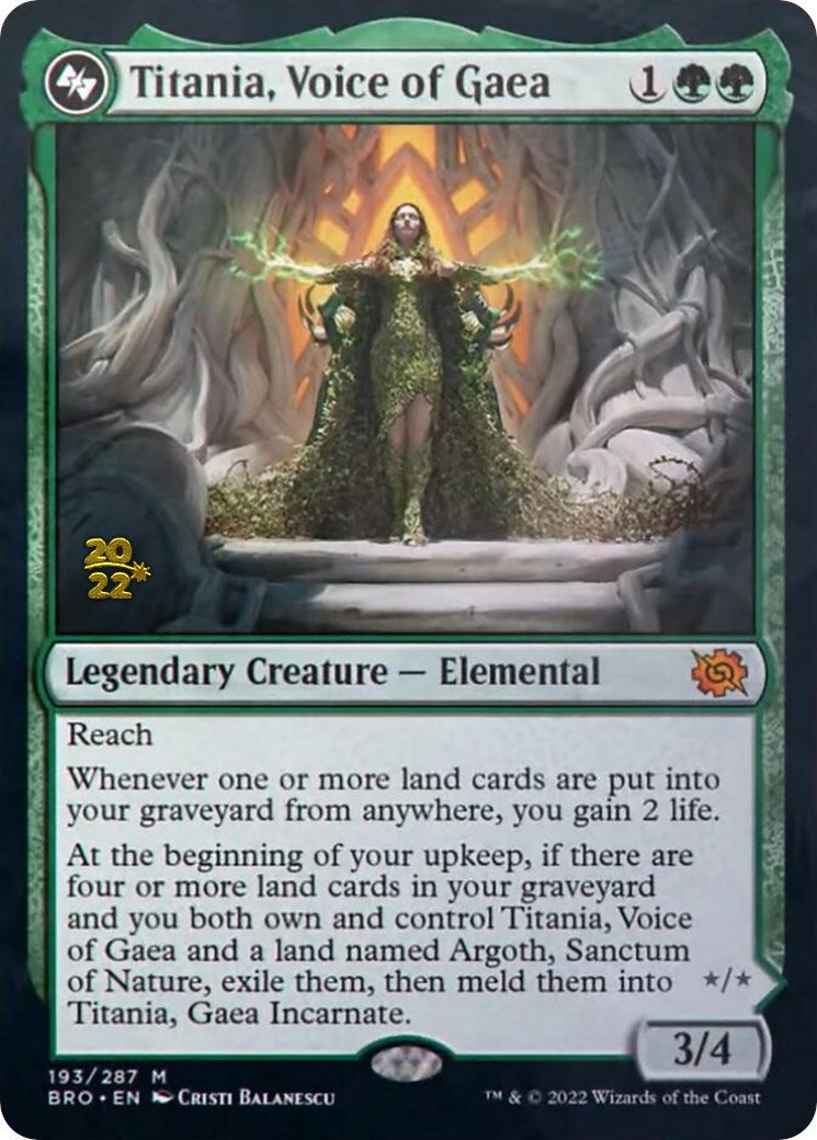 Titania, Voice of Gaea [The Brothers' War Prerelease Promos] | Tacoma Games