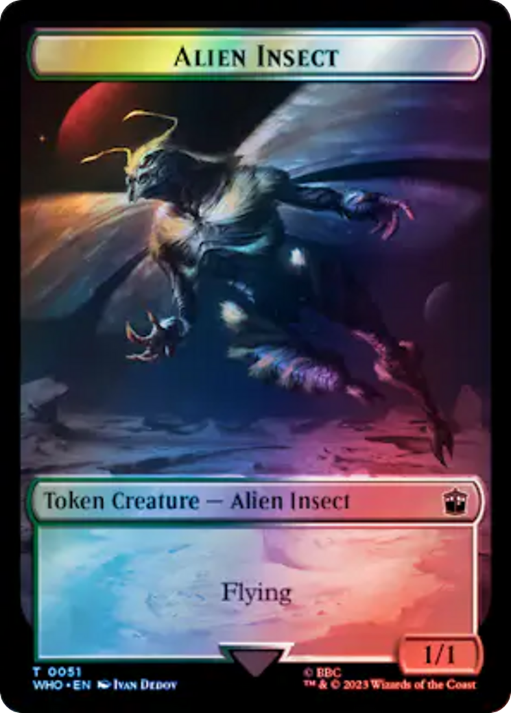 Alien // Alien Insect Double-Sided Token (Surge Foil) [Doctor Who Tokens] | Tacoma Games