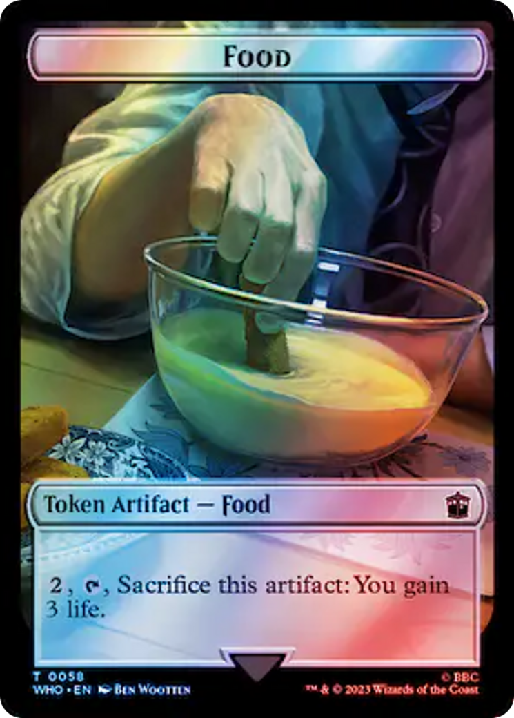 Alien Rhino // Food (0058) Double-Sided Token (Surge Foil) [Doctor Who Tokens] | Tacoma Games