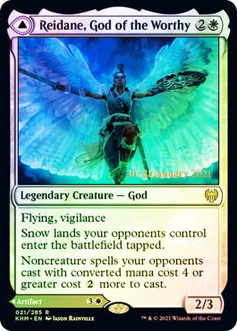 Reidane, God of the Worthy // Valkmira, Protector's Shield  [Kaldheim Prerelease Promos] | Tacoma Games