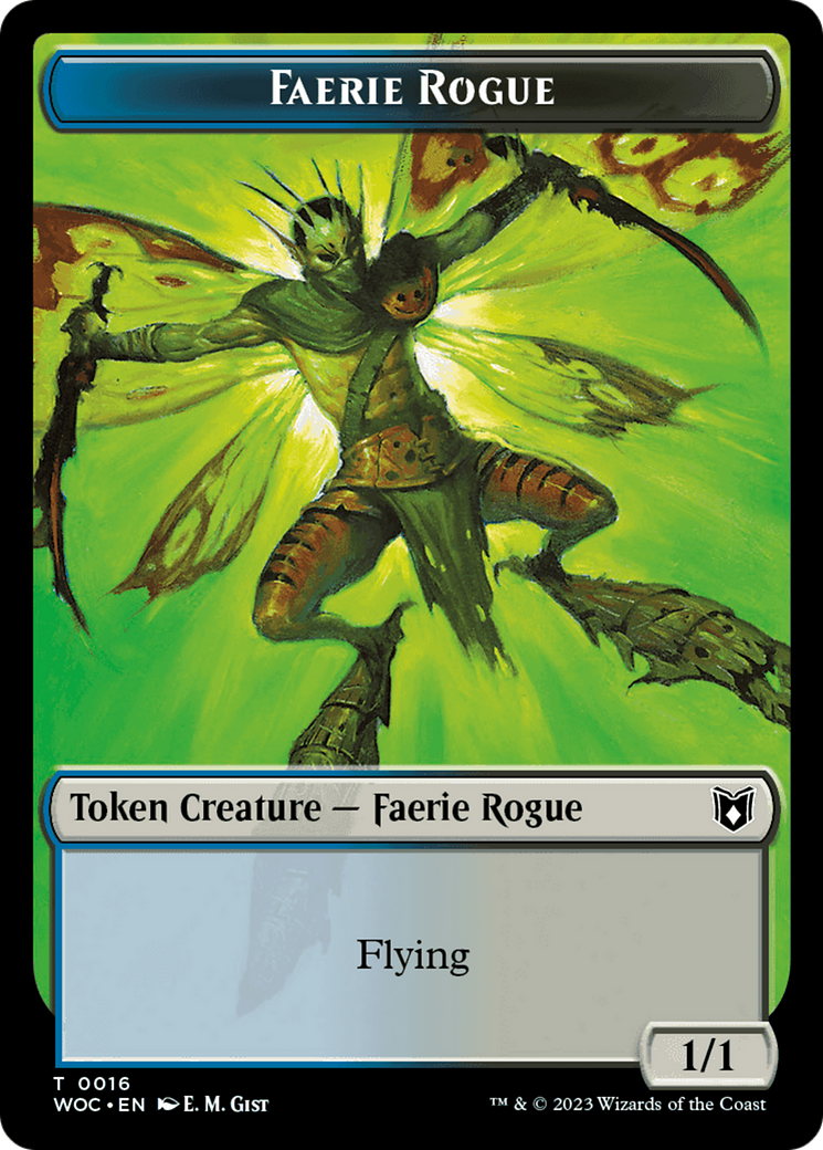 Faerie Rogue // Faerie (0016) Double-Sided Token [Wilds of Eldraine Commander Tokens] | Tacoma Games