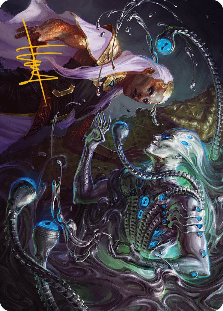 Mirage Mockery Art Card (Gold-Stamped Signature) [Phyrexia: All Will Be One Art Series] | Tacoma Games