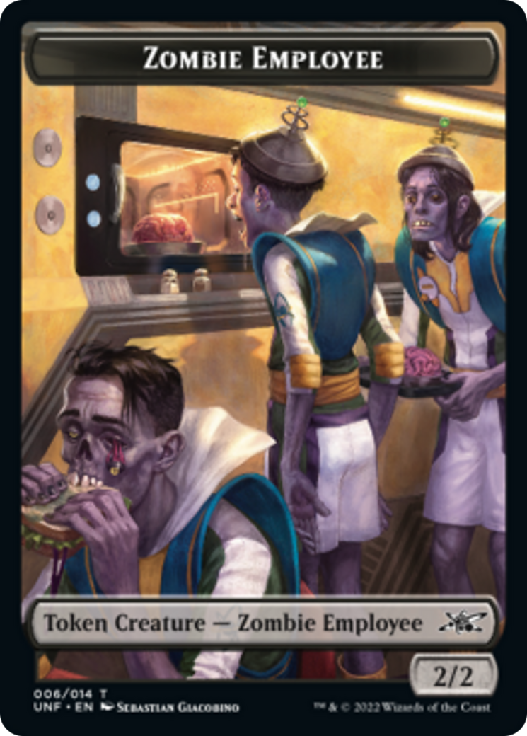 Zombie Employee // Food (010) Double-sided Token [Unfinity Tokens] | Tacoma Games