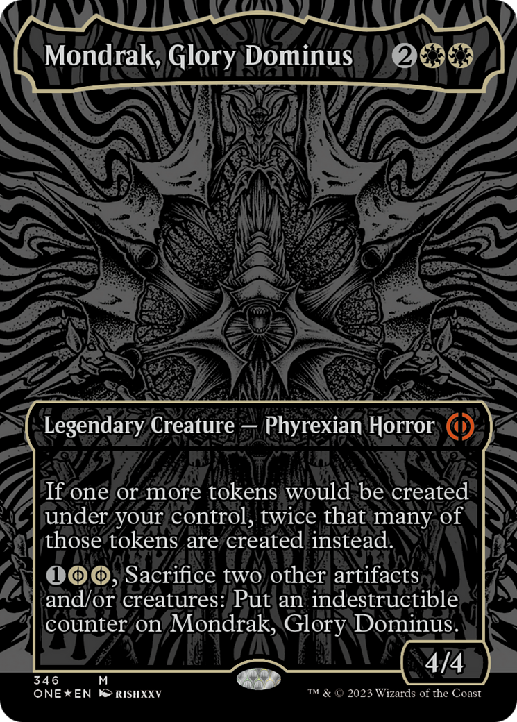 Mondrak, Glory Dominus (Oil Slick Raised Foil) [Phyrexia: All Will Be One] | Tacoma Games