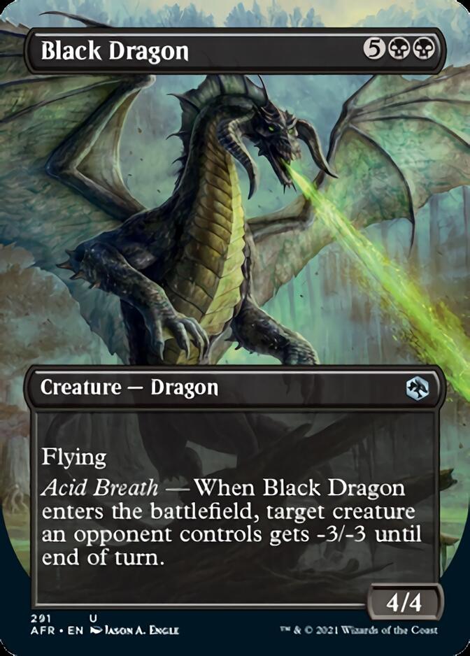 Black Dragon (Borderless Alternate Art) [Dungeons & Dragons: Adventures in the Forgotten Realms] | Tacoma Games