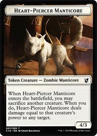 Heart-Piercer Manticore // Dragon Double-sided Token [Commander 2019 Tokens] | Tacoma Games