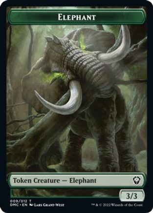 Elephant // Treasure Double-sided Token [Dominaria United Commander Tokens] | Tacoma Games