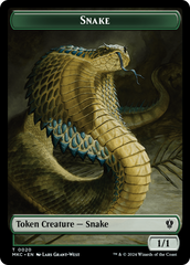 Snake // Morph Double-Sided Token [Murders at Karlov Manor Commander Tokens] | Tacoma Games