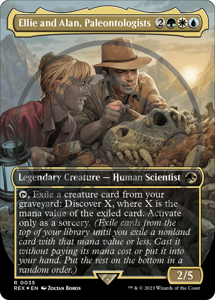 Ellie and Alan, Paleontologists Emblem (Borderless) [Jurassic World Collection Tokens] | Tacoma Games