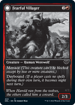 Fearful Villager // Fearsome Werewolf [Innistrad: Double Feature] | Tacoma Games