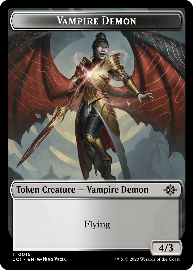 Vampire (0004) // Vampire Demon Double-Sided Token [The Lost Caverns of Ixalan Commander Tokens] | Tacoma Games