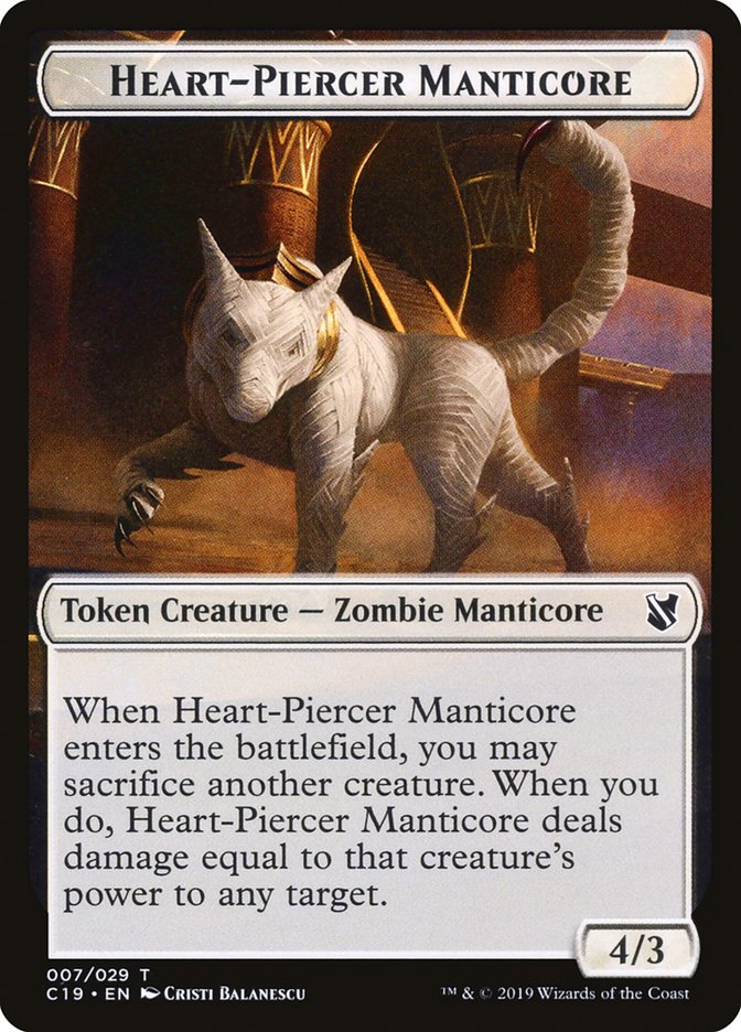 Heart-Piercer Manticore [Commander 2019 Tokens] | Tacoma Games