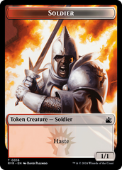 Spirit (0018) // Soldier Double-Sided Token [Ravnica Remastered Tokens] | Tacoma Games