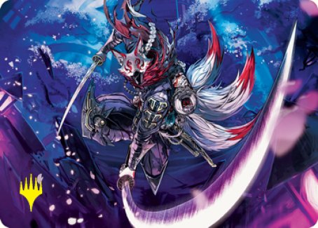 Blade-Blizzard Kitsune Art Card (Gold-Stamped Signature) [Kamigawa: Neon Dynasty Art Series] | Tacoma Games